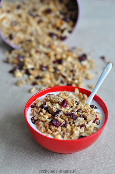 Chrupiąca granola z żurawiną